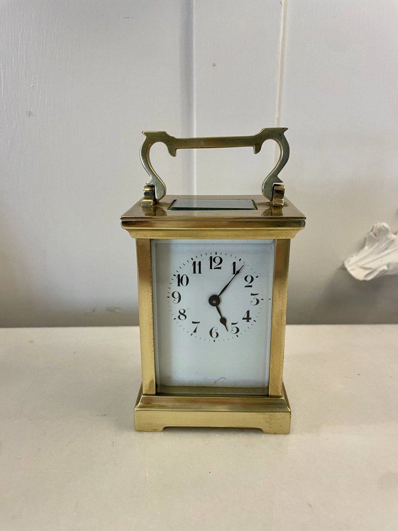 Antique Victorian Quality Brass Carriage Clock - Image 2